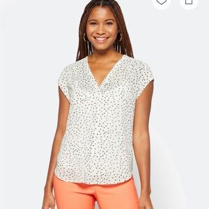 Elegant White Polka Dot Blouse